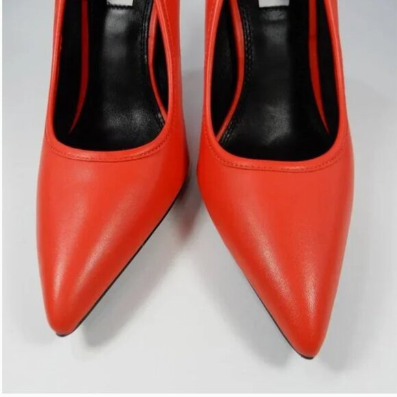 Reiss Bramley Leather Heeled Court Shoe – Orange – Size 40 / 9.5 NWT - Picture 5 of 7